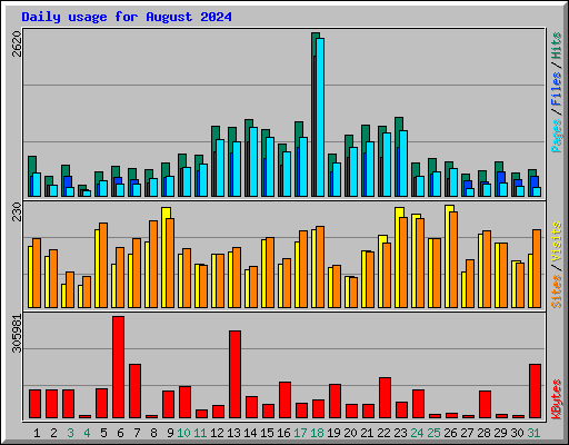 Daily usage for August 2024