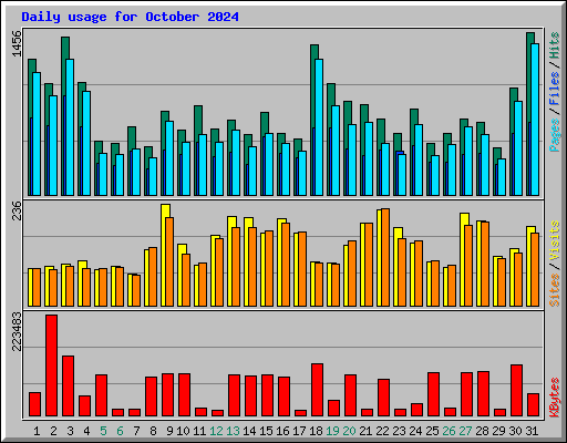 Daily usage for October 2024