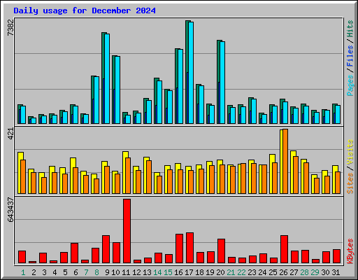 Daily usage for December 2024