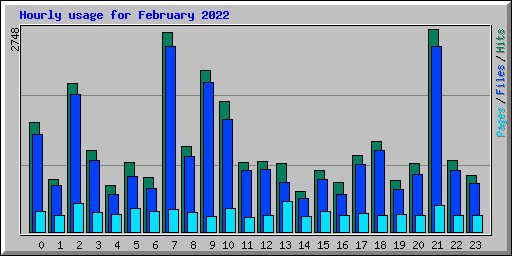 Hourly usage for February 2022