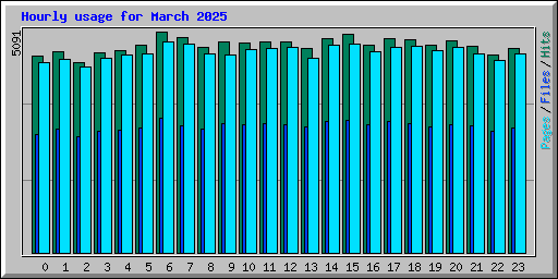 Hourly usage for March 2025